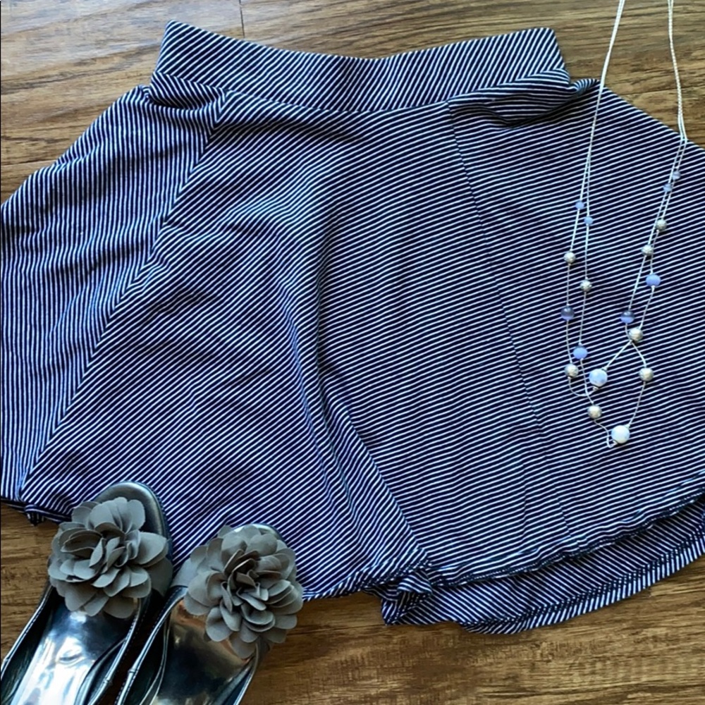 Black and white striped skirt